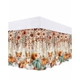 thumbnail image 1 of Thanksgiving Bed Skirt Queen Size 18 Inch Drop, Squirrel Fox Flowers Pumpkin Autumn Retro Wrap Around Dust Ruffle Bedskirts, Wrinkle & Fade Resistant Easy Fit Bedskirt with Adjustable Elastic, 1 of 8