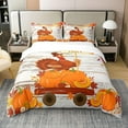 thumbnail image 1 of Thanksgiving Bedding Set Kids Turkey Duvet Cover Full Size Comforter Cover Fall Maple Bed Sets wit, 1 of 5