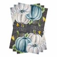 thumbnail image 1 of Thanksgiving Black Kitchen Towels Set of 3, Water Absorbent Dish Towel, Fall White Blue Pumpkin Leaves Floral Decorative Hand Towels - Quick Drying Cloth for Cooking Baking, 18x28 Inch, 1 of 8