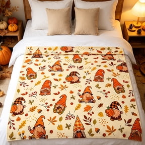 Thanksgiving Blanket Maple Leaf Pattern Soft Cozy Throw for Couch Bed Festival Home Decor Air Conditioning Nap
