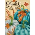 thumbnail image 1 of Thanksgiving Blue Teal White Pumpkin Small Decorative Garden Flag, Polka Dots Yard Outside Decorations, Fall Autumn Farmhouse Burlap Outdoor Decor Double Sided 12 x 18, 1 of 5