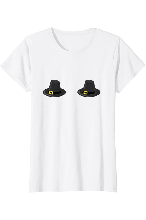 Thanksgiving Boobs Shirt Pilgrim Chest Breast Boobies Tits T-Shirt