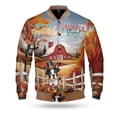 thumbnail image 1 of Thanksgiving Boston Terrier Pilgrim Grateful, Thankful, Blessed Fall Welcome All Over Print 3D Baseball Jacket Gentleman Dog Lover Gifts Bomber Jacket Softball - 00021, 1 of 6