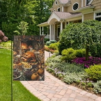 Thanksgiving Bountiful Dinner Garden Flag 12x18 inch Double Sided Outside Yard Decorations for Home Outdoor
