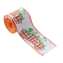Thanksgiving Bow Ribbon Pumpkin Ribbon Maple Leaf Plaid Ribbon Wrapped Ribbon 5 Yards Decorative Ribbon for Thanksgiving Harvest Party Autumn Bow Gift Box Wreath Decoration Style G