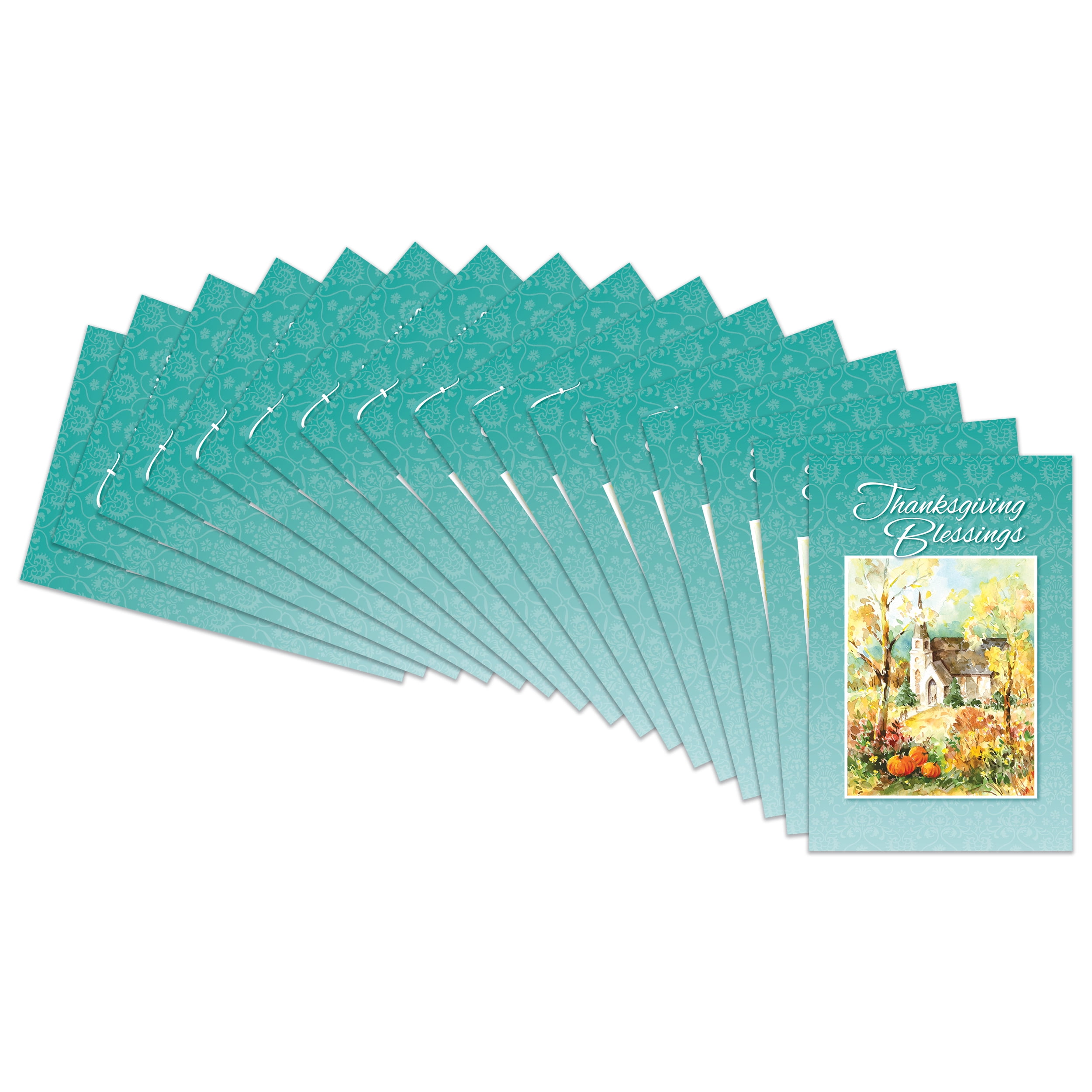 Fravessi Thanksgiving Greeting Card Set, Fall Scene, 16 Cards 4x6, 17 ...