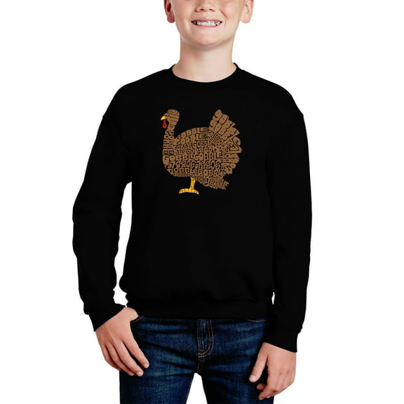 Thanksgiving - Boy's Word Art Crewneck Sweatshirt