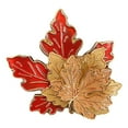 thumbnail image 1 of Thanksgiving Brooch Pin for Women - Autumn Maple Leaf Lapel Pin with Red Yellow Orange Enamel, Vintage Fall Jewelry Gift for Coat, Wedding, Party Decoration, 1 of 8