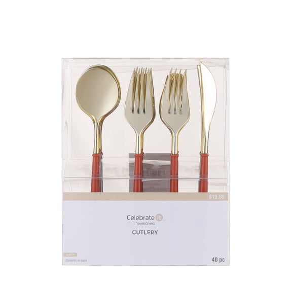 Thanksgiving Brown Cutlery, 40ct. by Celebrate It