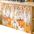 thumbnail image 1 of Thanksgiving Cabinet Dishwasher Hidden Curtains, Privacy Closet Door Curtain, Fall Pumpkin Leaves Vines Floral Brown Plaid Adhesive Dust Proof Under Sink Skirt for Bathroom Kitchen 35"x35", 1 of 8