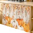 thumbnail image 1 of Thanksgiving Cabinet Dishwasher Hidden Curtains, Privacy Closet Door Curtain, Retro Fall Orange Pumpkin Branches Floral Adhesive Dust Proof Under Sink Skirt for Bathroom Kitchen 35"x35", 1 of 8