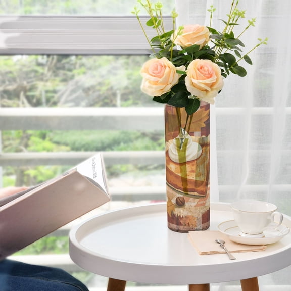 Thanksgiving Cake Plastic Vase 11.8'' x 3.9'' Transparent Non Breakable Decorative for Family