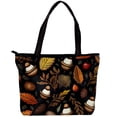 thumbnail image 1 of Thanksgiving Canvas Leather Mix Hand-Held Tote Bag Twill Sponge Jeanette 30x10.5x39cm/11.8x4.1x15.4in, 1 of 5