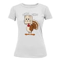 thumbnail image 1 of Thanksgiving Cat Meow Funny Hiding Turkey Women's T-shirt For Women, M, White, 1 of 6