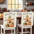 thumbnail image 1 of Thanksgiving Chair Covers Set of 4 Scare Crow Pumpkin Sunflower Chair Back Covers Stretch Removable Washable Slipcovers Protector for Dining Room Kitchen Party Decor, 1 of 5