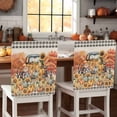 thumbnail image 1 of Thanksgiving Chair Covers Set of 8 Pumpkin Truck Flowers Black White Plaids Chair Back Covers Stretch Removable Washable Slipcovers Protector for Dining Room Kitchen Party Decor, 1 of 5