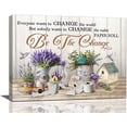 thumbnail image 1 of Thanksgiving Christmas Gift  Purple Lavender Wall Art for Bathroom Rustic Flower Canvas Wall Art Farmhouse Botanical Lavender Print Paintings Framed Artwork Home Decor for Bedroom Living Room 12"x16", 1 of 6