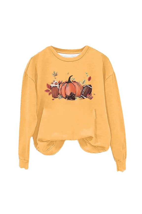 Thanksgiving 2025! Tops for Women Plus Size Linen,Women's Casual Thanksgiving Day Print Round Collar Long Sleeve Hooded Loose Sweater Jacket,Thanksgiving Tops for Women