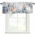 thumbnail image 1 of Thanksgiving Coastal Farmhouse Short Window Curtain Valances, Autumn Pumpkin Coral Blue Starfish Rod Pocket Kitchen Valances for Living Room Bedroom Bathroom Cafe 60" x 18", 1 of 8