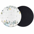 thumbnail image 1 of Thanksgiving Coasters Set of 2, Absorbent Coasters for Drinks, Fall Blue White Pumpkin Leaves Floral Plaid Coaster for Desk Coffee Table Protection, Home Decor House Warming Gifts 4", 1 of 8