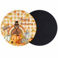 thumbnail image 1 of Thanksgiving Coasters Set of 2, Absorbent Coasters for Drinks, Fall Orange Pumpkin Turkey Maple Leaf Plaid Coaster for Desk Coffee Table Protection, Home Decor House Warming Gifts 4", 1 of 8