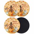 thumbnail image 1 of Thanksgiving Coasters Set of 4, Absorbent Coasters for Drinks, Orange Maple Leaf Pumpkin Harvest Fall Coaster for Desk Coffee Table Protection, Home Decor House Warming Gifts 4", 1 of 8