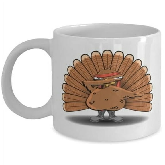 Thanksgiving 11 oz Coffee Mug - Dabbing Turkey White Ceramic Gift