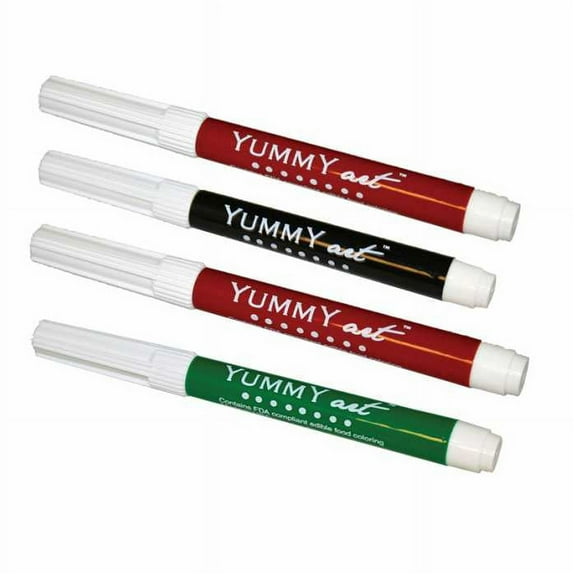 Thanksgiving Color Set Edible Ink Markers (4 Pack, Standard Tip) - Brown, Red, Black, Green