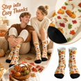 thumbnail image 1 of Thanksgiving Coral Fleece Crew Socks, Mid Calf Plush Cozy Socks With Heart And Mushroom Pattern, Soft Fuzzy House Socks For Women, Warm Winter Socks, Cute Gift Socks, Non Slip Fluffy Sleep Socks, 1 of 5