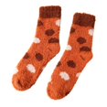 thumbnail image 1 of Thanksgiving Coral Fleece Crew Socks Mid Calf Plush Cozy Socks With Heart And Mushroom Pattern Soft Fuzzy House Socks (E), 1 of 5
