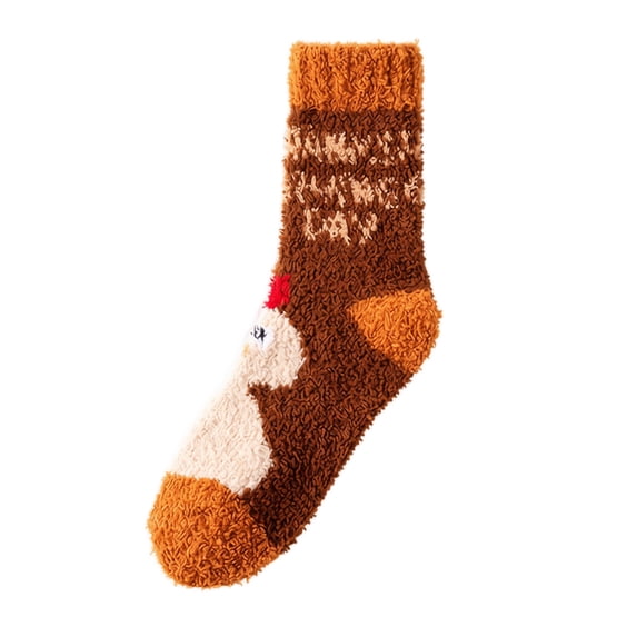 Thanksgiving Coral Fleece Socks Soft Plush Crew Socks With Heart Pattern Fuzzy Striped Cozy Indoor Home Socks For Women Cute Turkey Design Winter Warm Thick Non Slip Floor Socks Holiday Gift (I)