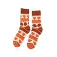 thumbnail image 1 of Thanksgiving Coral Fleece Socks Soft Plush Crew Socks With Heart Pattern Fuzzy Striped Cozy Indoor Home Socks For Women, 1 of 5