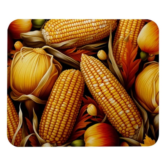 Thanksgiving Corn Square 8.3x9.8 Inch Non-Slip Rubber Bottom Printed Mousepad Desk Mat Gaming Mousepad for Office and Gaming
