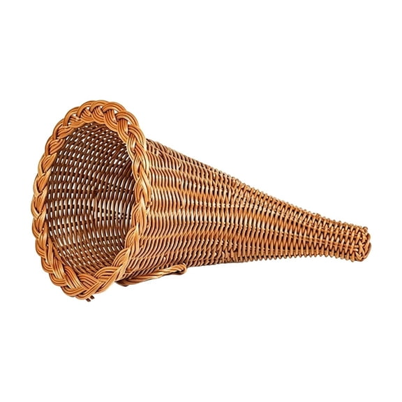 Thanksgiving Cornucopia Basket Fall Table Centerpiece Decorative Horn of Plenty for Autumn Harvest Dining Mantel Entryway Home Display