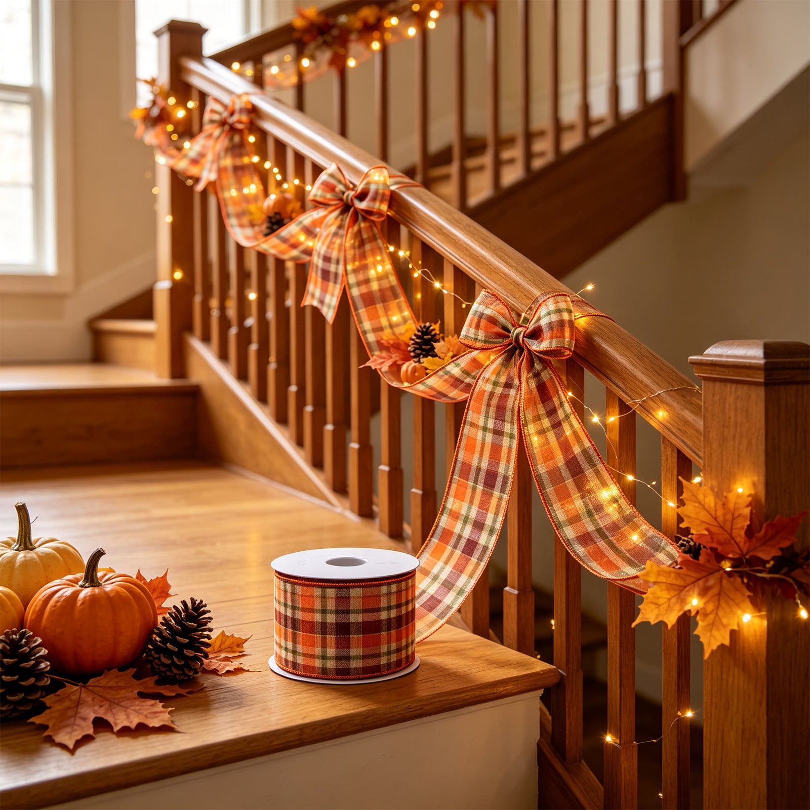 Fall Ribbon Bow Thanksgiving Craft Ribbon, Fall Wreath Wrapping Trim, Forms Bows and ...