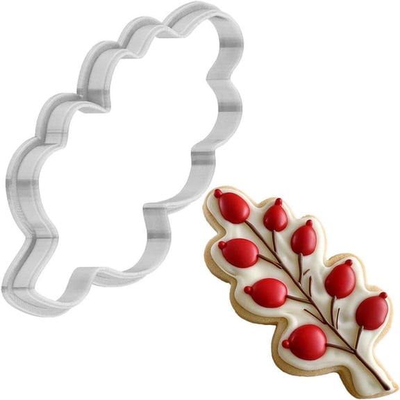 Thanksgiving Cranberry Branch Cookie Cutter 4 Inch Made in USA by WONDERTORY
