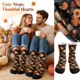 thumbnail image 1 of Thanksgiving Crew Socks For Men Women, Mid Calf Casual Athletic Socks With Pumpkin Floral Print, Soft Everyday Socks, Fall Autumn Holiday Gift, Cozy Novelty Cotton Blend Breathable Seasonal Footwear, 1 of 5
