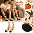 thumbnail image 1 of Thanksgiving Crew Socks For Men Women Mid Calf Casual Athletic Socks With Pumpkin Floral Print Soft Everyday Socks Fall Autumn Holiday Novelty Funny Cute Gift Cozy Comfortable Breathable Cotton Blend, 1 of 5