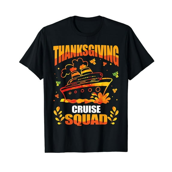 Thanksgiving Cruise Squad Family Vacation Fall Trip Matching Black T-Shirt