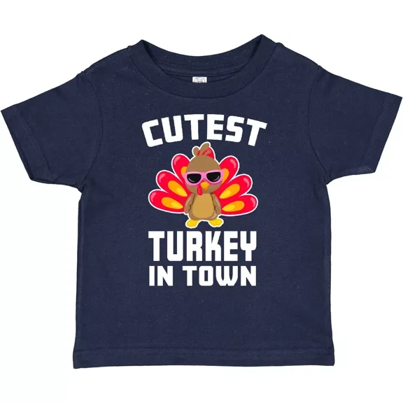 Thanksgiving Cutest Turkey In Town Toddler T-Shirt Children Cute Happy Baby Clothing, Cute Baby Shirt, TODDLER SHORT SLEEVE TEE BELLA CANVAS 3001T