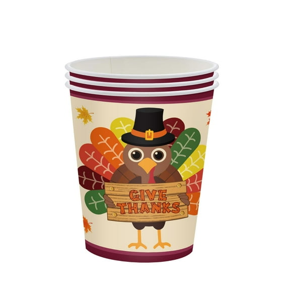 Thanksgiving Cutlery Set - Turkey Thanksgiving Fall Thanksgiving Paper Plates Napkins Cups Tablecloth Cutlery Tableware Set for Autumn Friendsgiving Decorations