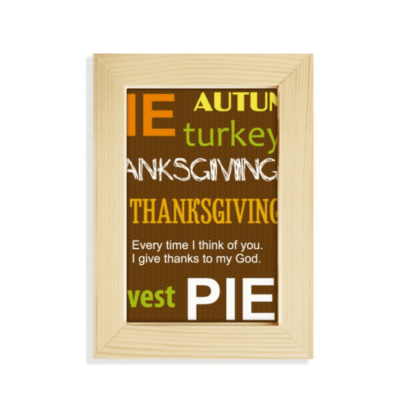 Thanksgiving Day Autumn Pie Pattern Desktop Display Photo Frame Picture Art Painting 5x7 inch