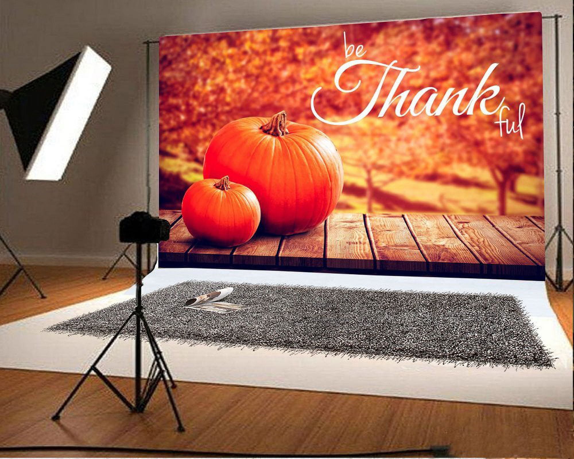 10x8ft Happy Thanksgiving Backdrop - Autumn Harvest Turkey Pumpkin Theme For Photos, Parties & Fall Decor