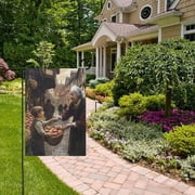 Thanksgiving Day Bazaar Garden Flag 12x18 inch Double Sided Outside Yard Decorations for Home Outdoor