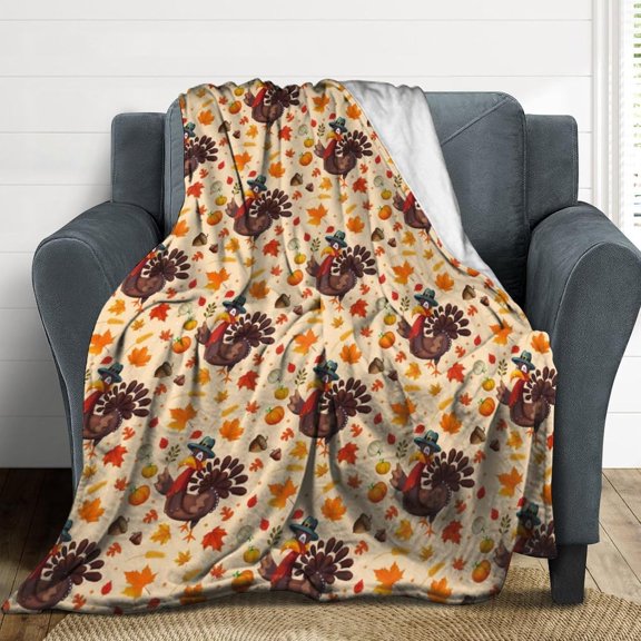 Thanksgiving Day Blanket Halloween Throw Blanket for Couch Warm Blanket for Winter Soft Throw Blanket for All Seasons Flannel Blanket Decorations Blanket 30"*40"(76 * 100cm)