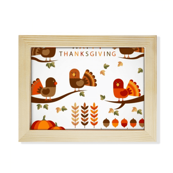 Thanksgiving Day Cartoon Pattern Desktop Photo Frame Picture Art Decoration Painting 6x8 inch