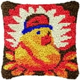thumbnail image 1 of Thanksgiving Day Chicken Turkey Latch Hook Kits Pillow Crochet Yarn Rug Pre-Printed Cushion Needlework Pillowcase Hook and Latch Kit Home Sofa Decoration 43x43cm(4), 1 of 5