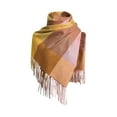 thumbnail image 1 of Thanksgiving Day Clearance Juebong Ladies Scarf Striped Color Plaid Shawl Elegant Ladies Style Warm Comfortable Autumn And Winter Scarf,Yellow,Free Size, 1 of 4