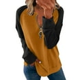 thumbnail image 1 of Thanksgiving Day Clearance Juebong Women Casual Solid Zipper Splicing Loose Hooded Long Sleeve V-Neck Tops, 1 of 5