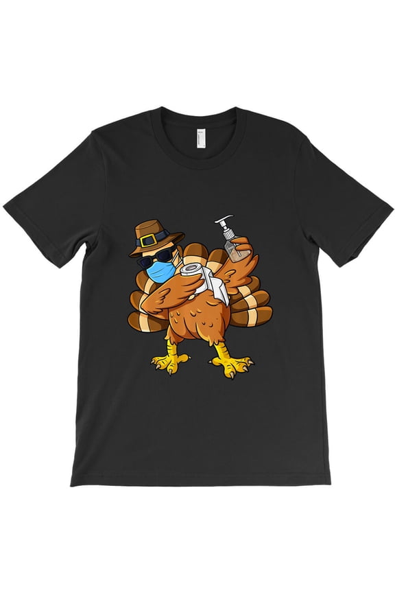 Thanksgiving Day Dabbing Turkey Pilgrim Boys Kids Quarantine Premium G7594 Unisex T-Shirt, Up to Size 5XL